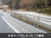 歩道のインターロッキング舗装